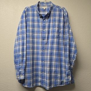 Sonoma Men's Blue Plaid Button Down Shirt XXL